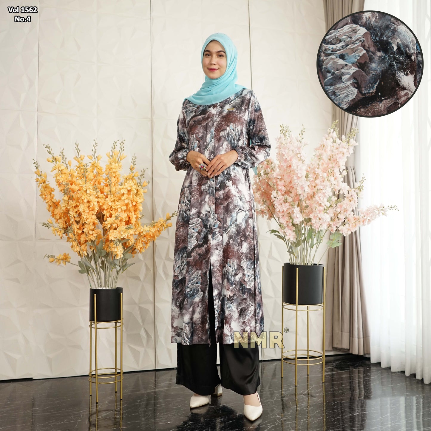 NMR Setelan Kulot Tunik Armany Silk Vol 1562-4