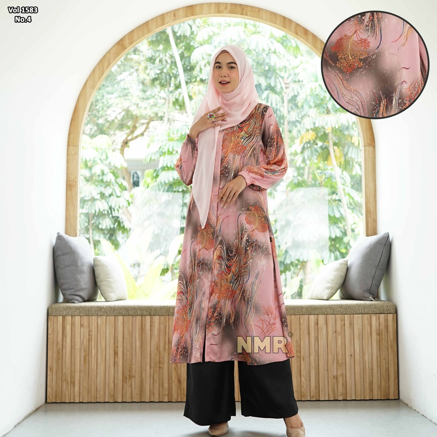 NMR Setelan Kulot Tunik Armn Silk Vol 1583-4