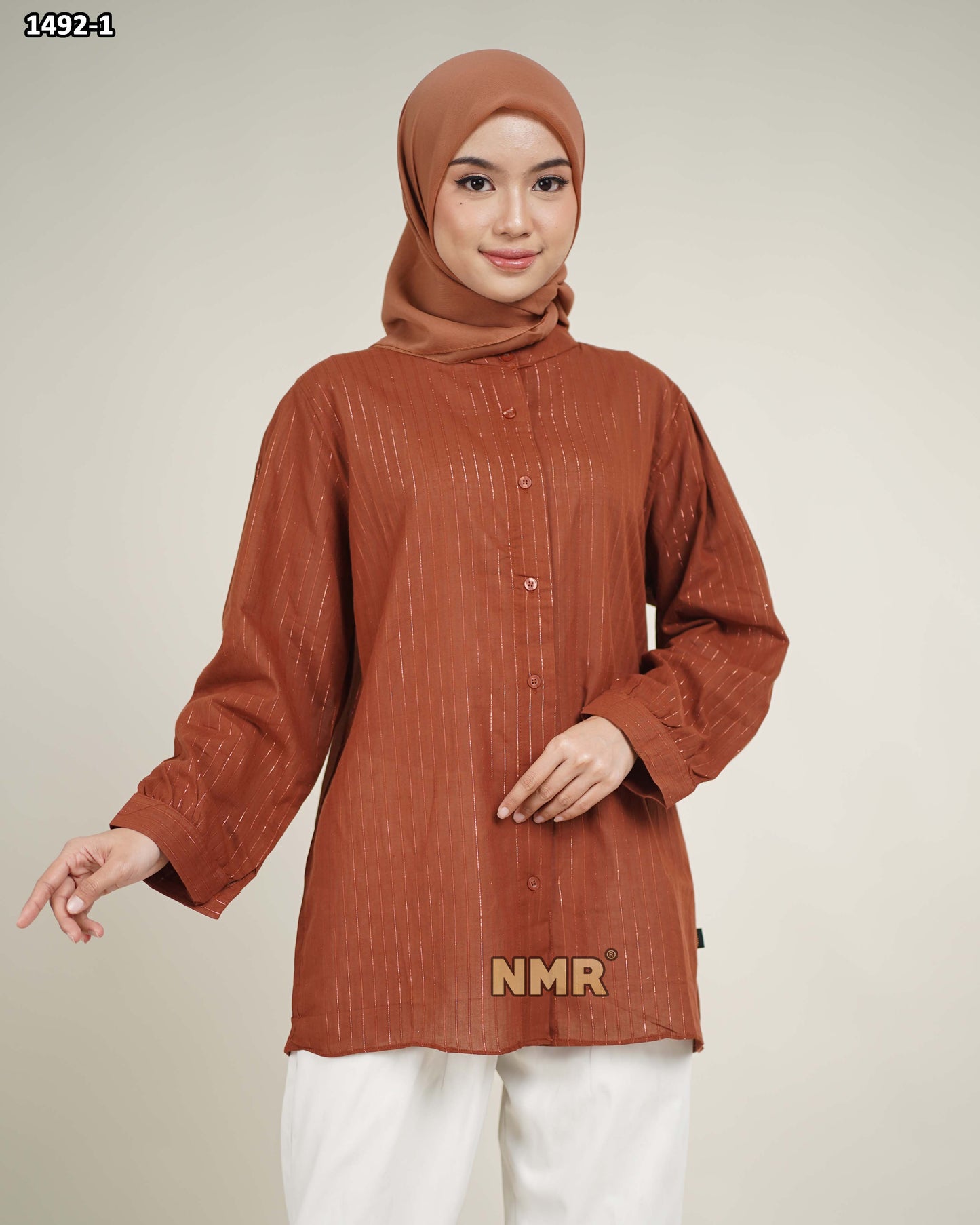 NMR Blouse Katun Paris Glitter vol 1492 (Kerah Sanghai)