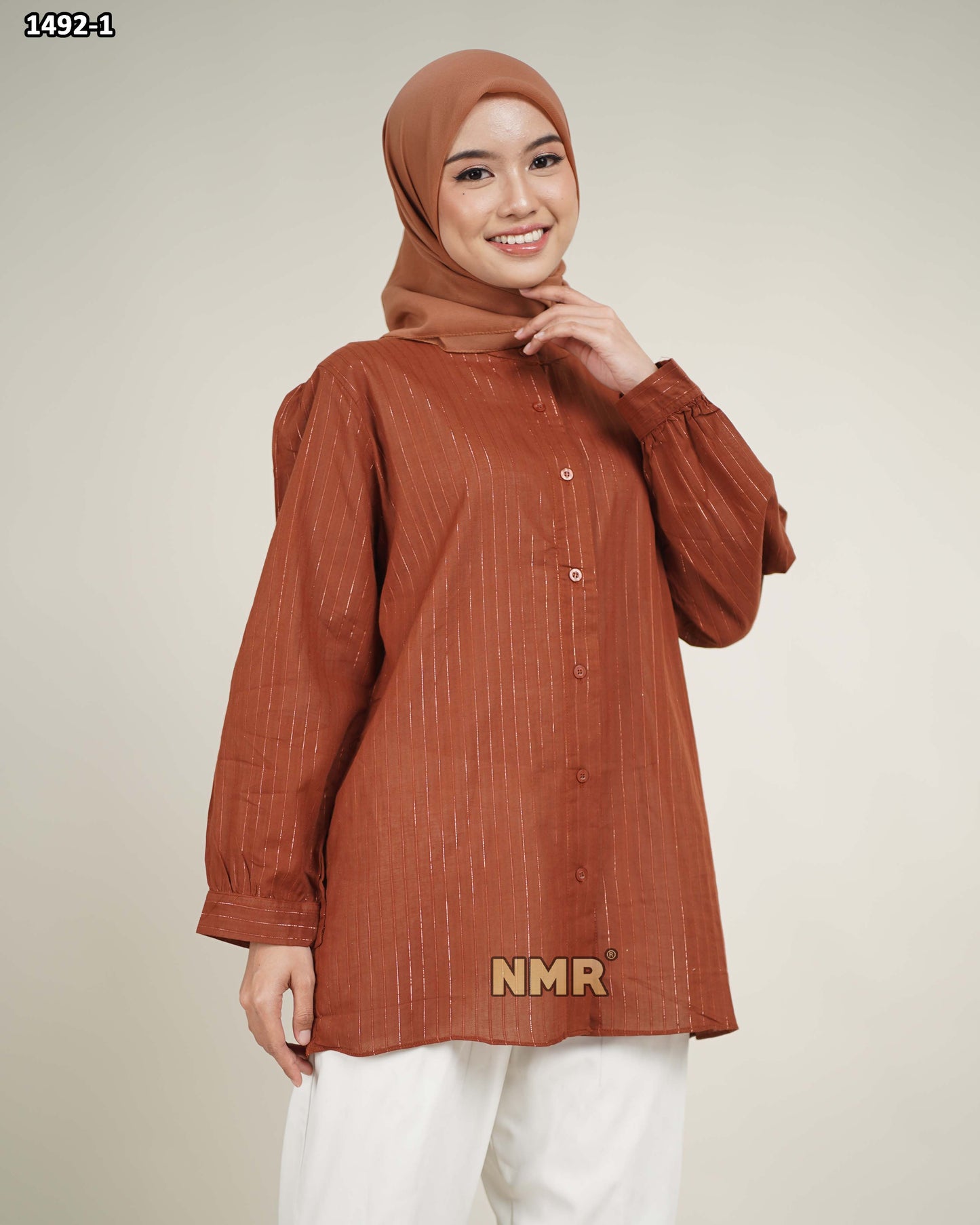 NMR Blouse Katun Paris Glitter vol 1492 (Kerah Sanghai)