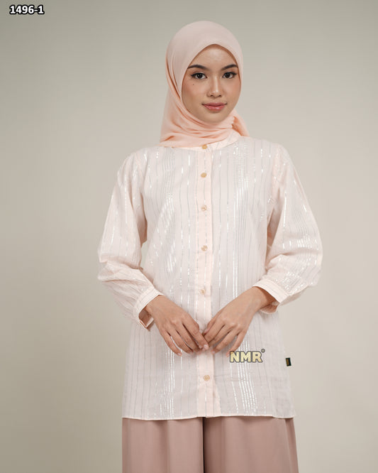 NMR Blouse Katun Paris Glitter vol 1496 (Kerah Sanghai)