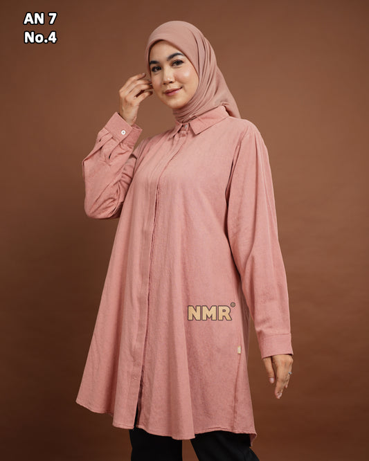 NMR Blouse Katun Jaguard AN7-4 (kerah Kemeja)