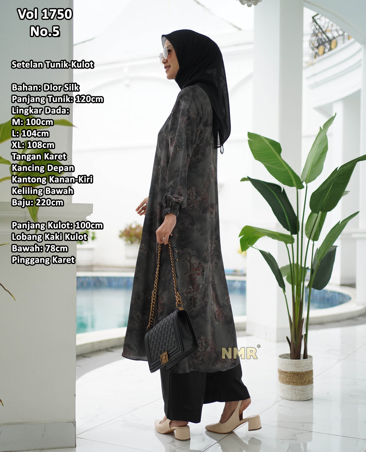 NMR Setelan Kulot Armany Silk Tunik Diir Silk Vol 1750-5