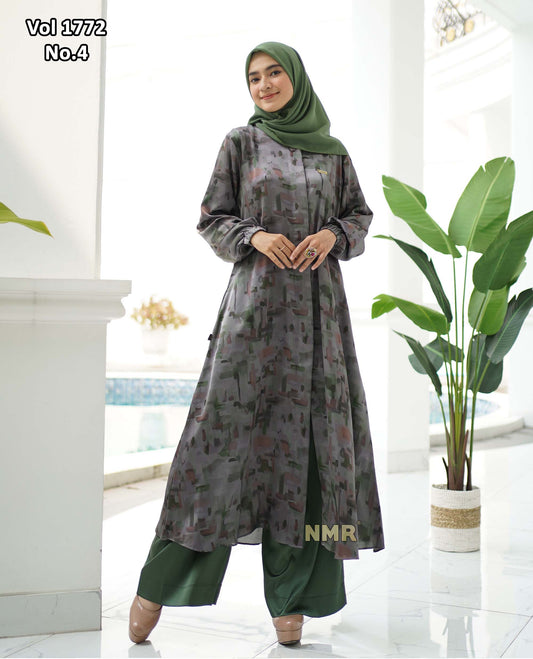 NMR Setelan Kulot Silk Tunik Hermss Dirr Vol 1772-4