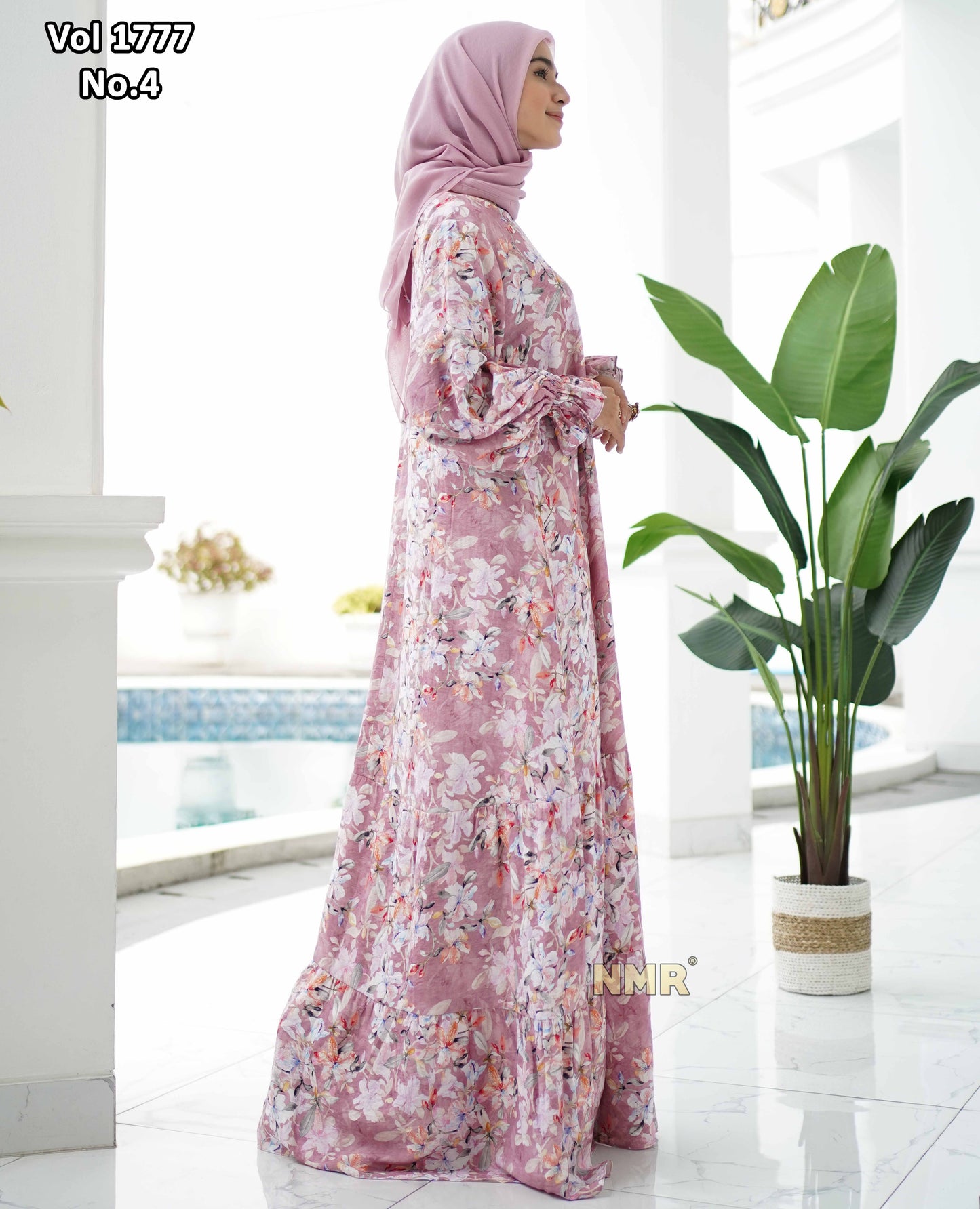 NMR Gamis Kerut Crespo Print  Vol 1777-4