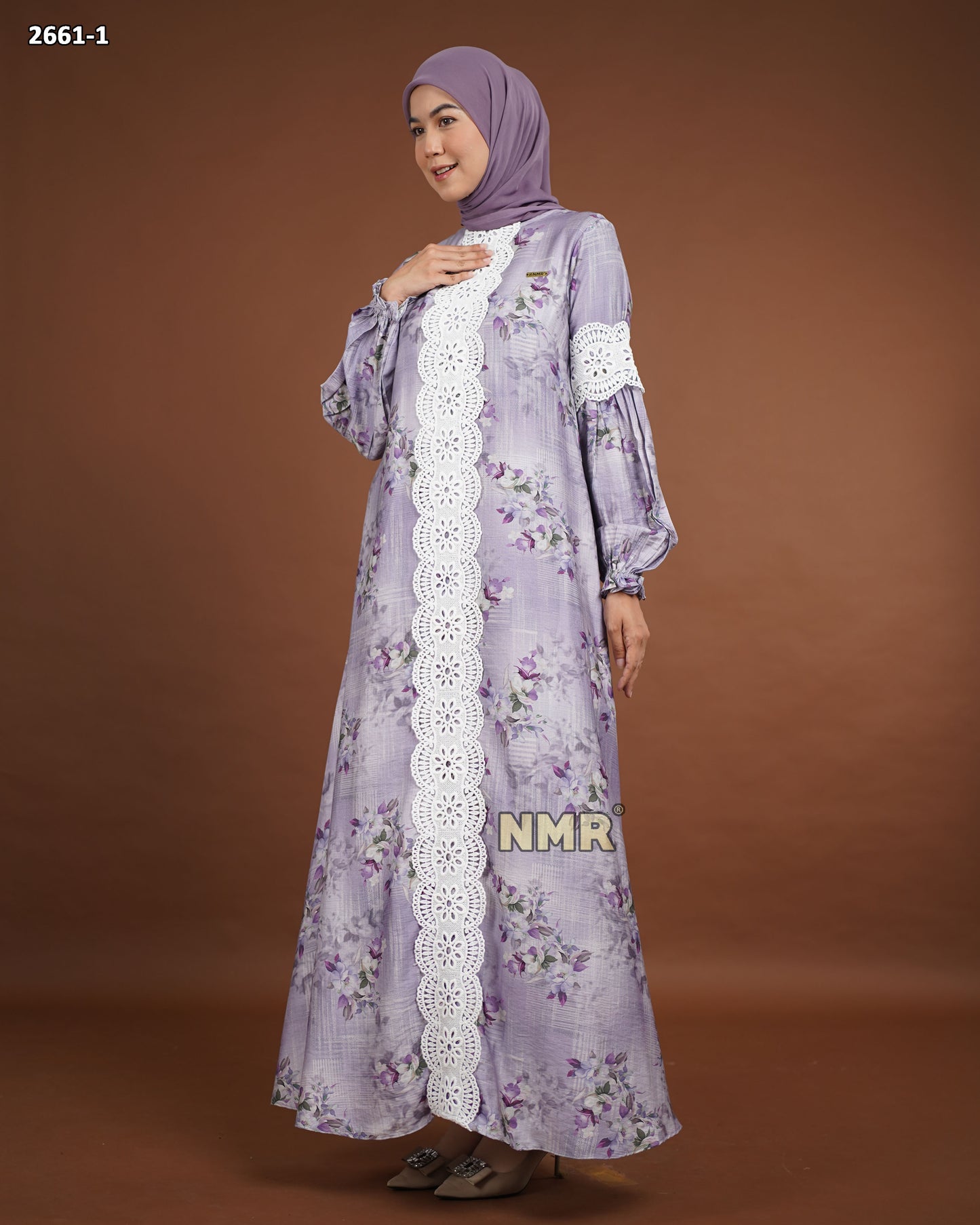 NMR Gamis Crespo Print Renda Vol 2661-1