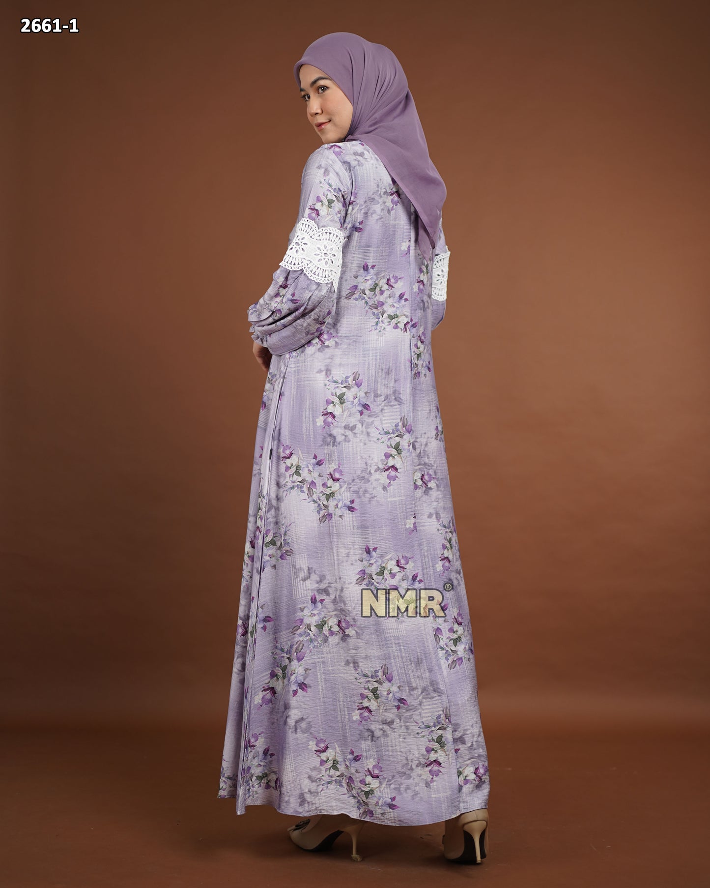 NMR Gamis Crespo Print Renda Vol 2661-1