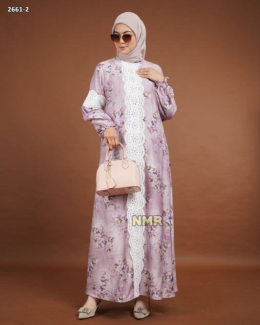 NMR Gamis Crespo Print Renda Vol 2661-2