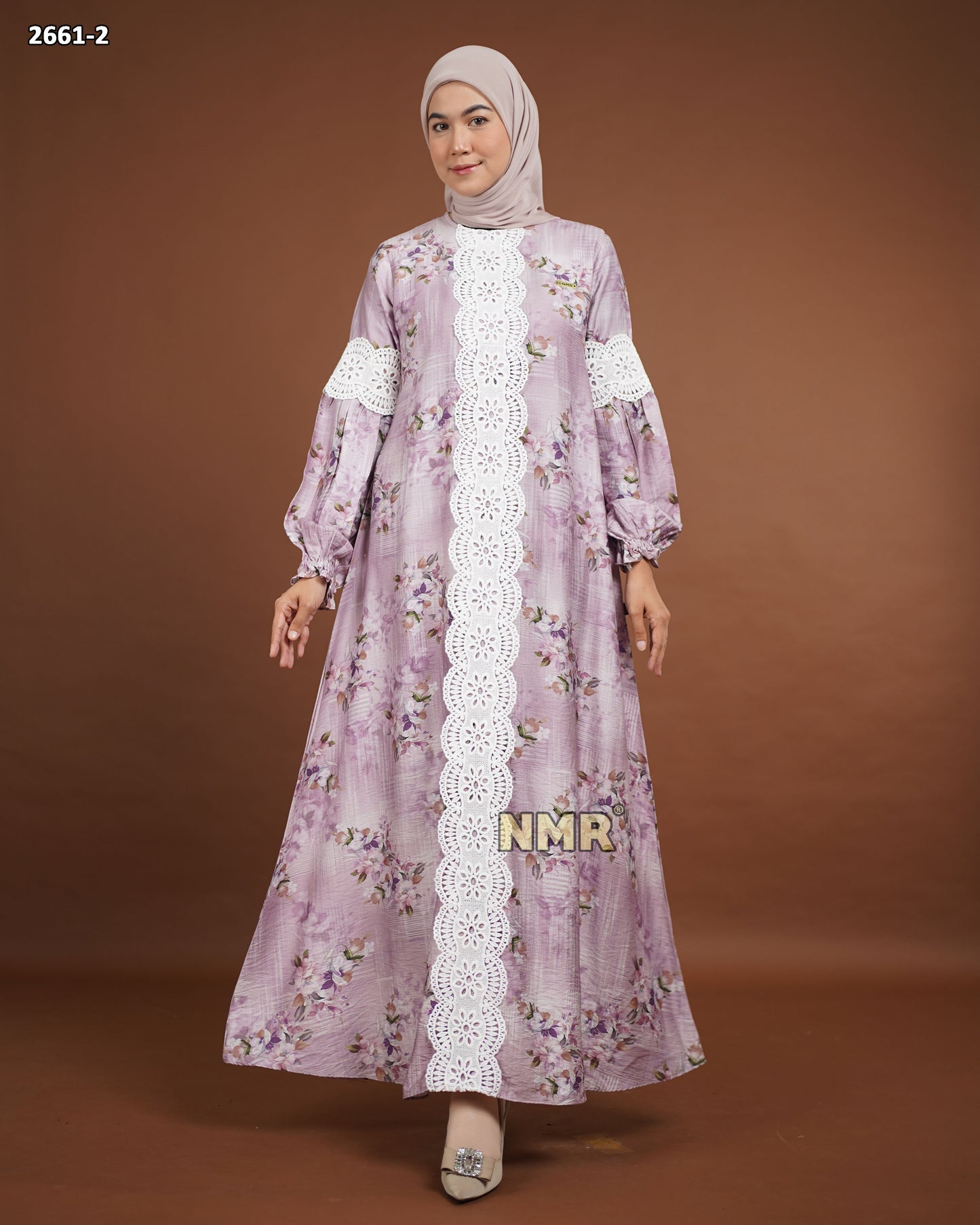 NMR Gamis Crespo Print Renda Vol 2661-2