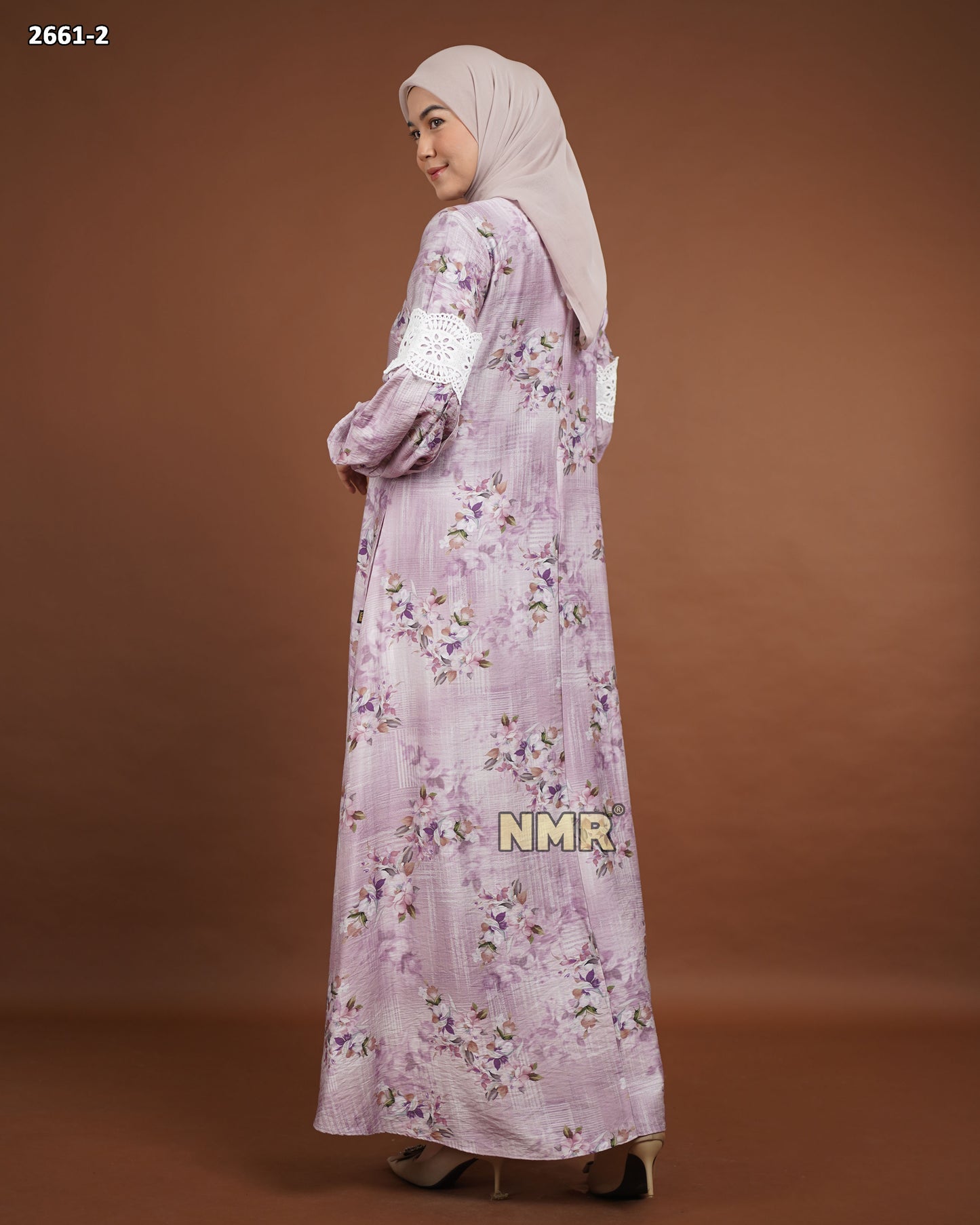 NMR Gamis Crespo Print Renda Vol 2661-2