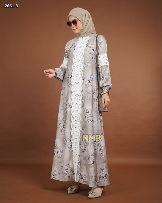 NMR Gamis Crespo Print Renda Vol 2661-3