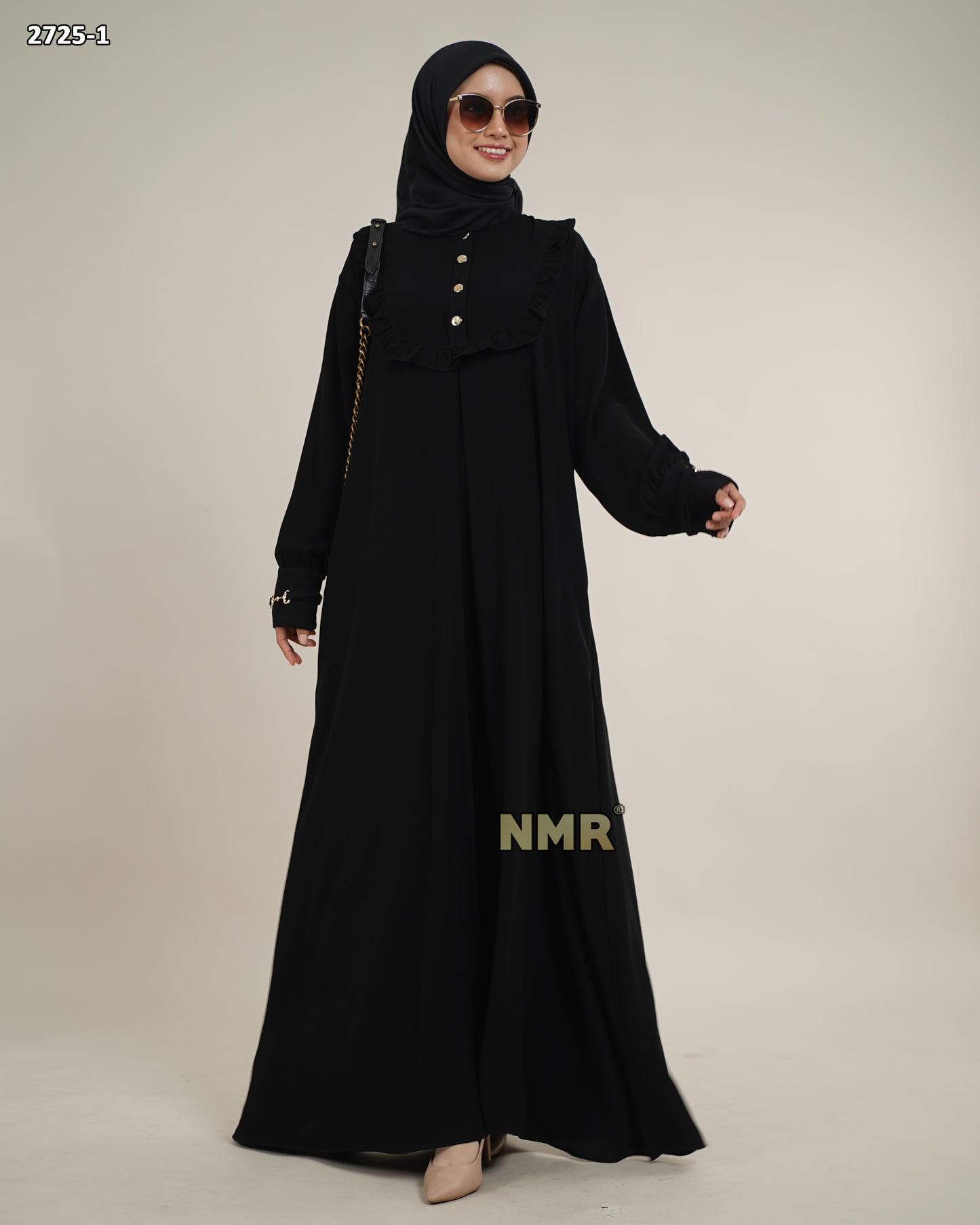 NMR Gamis Hitam Jet Black Vol 2725