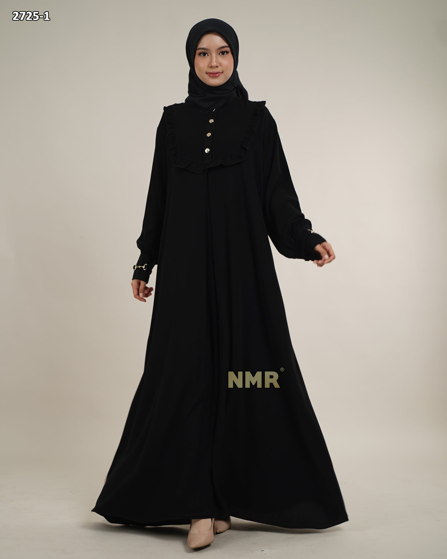 NMR Gamis Hitam Jet Black Vol 2725