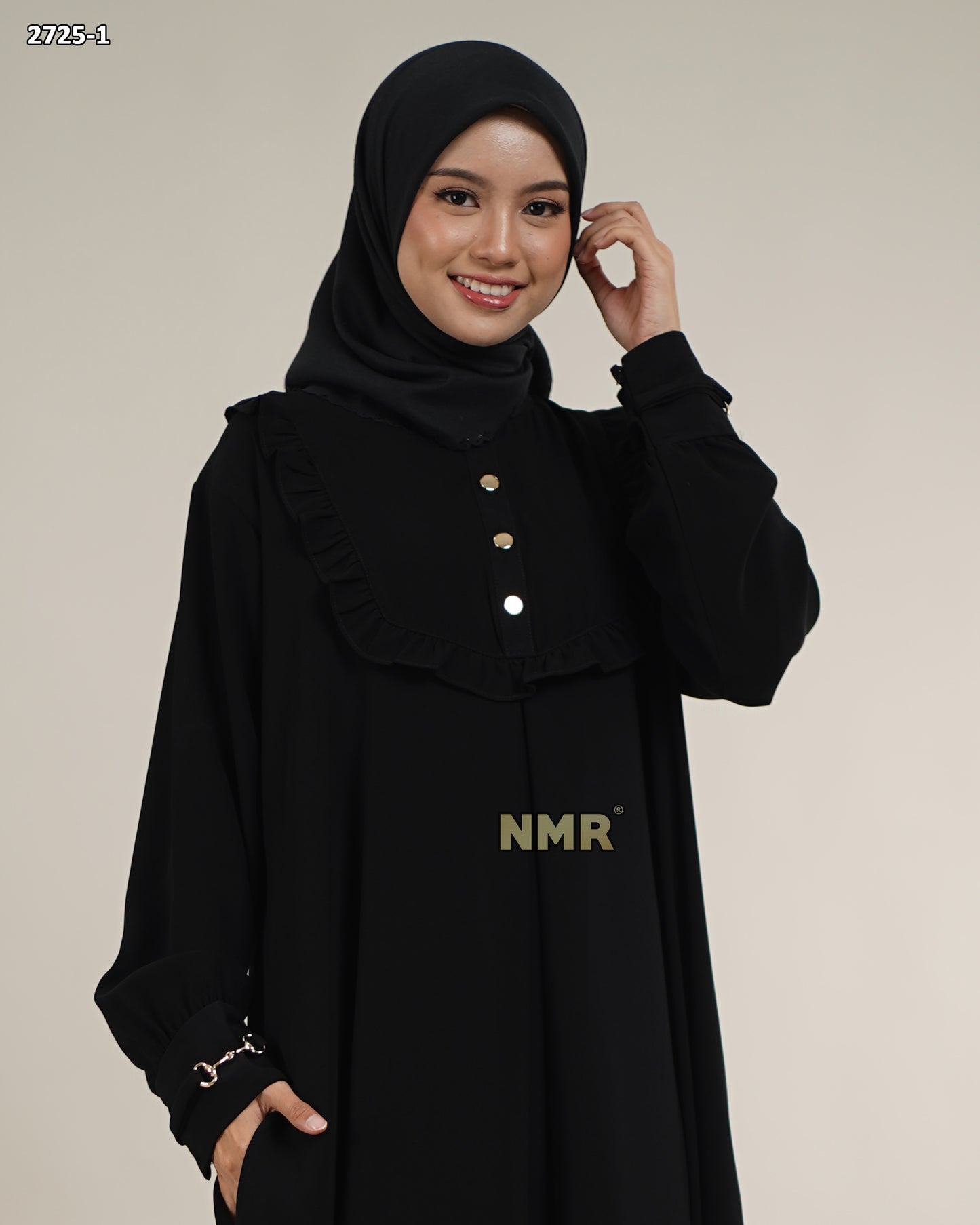 NMR Gamis Hitam Jet Black Vol 2725