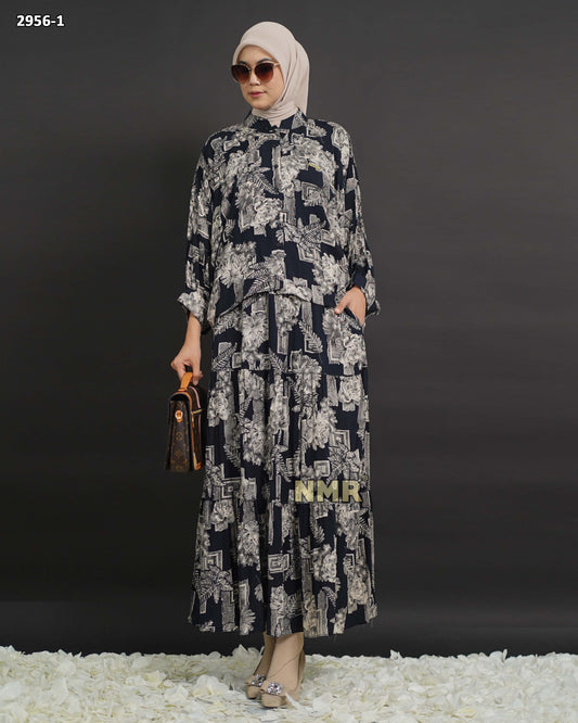 NMR Setelan Rok + Blouse Rayon Viscose Discharge Vol 2956