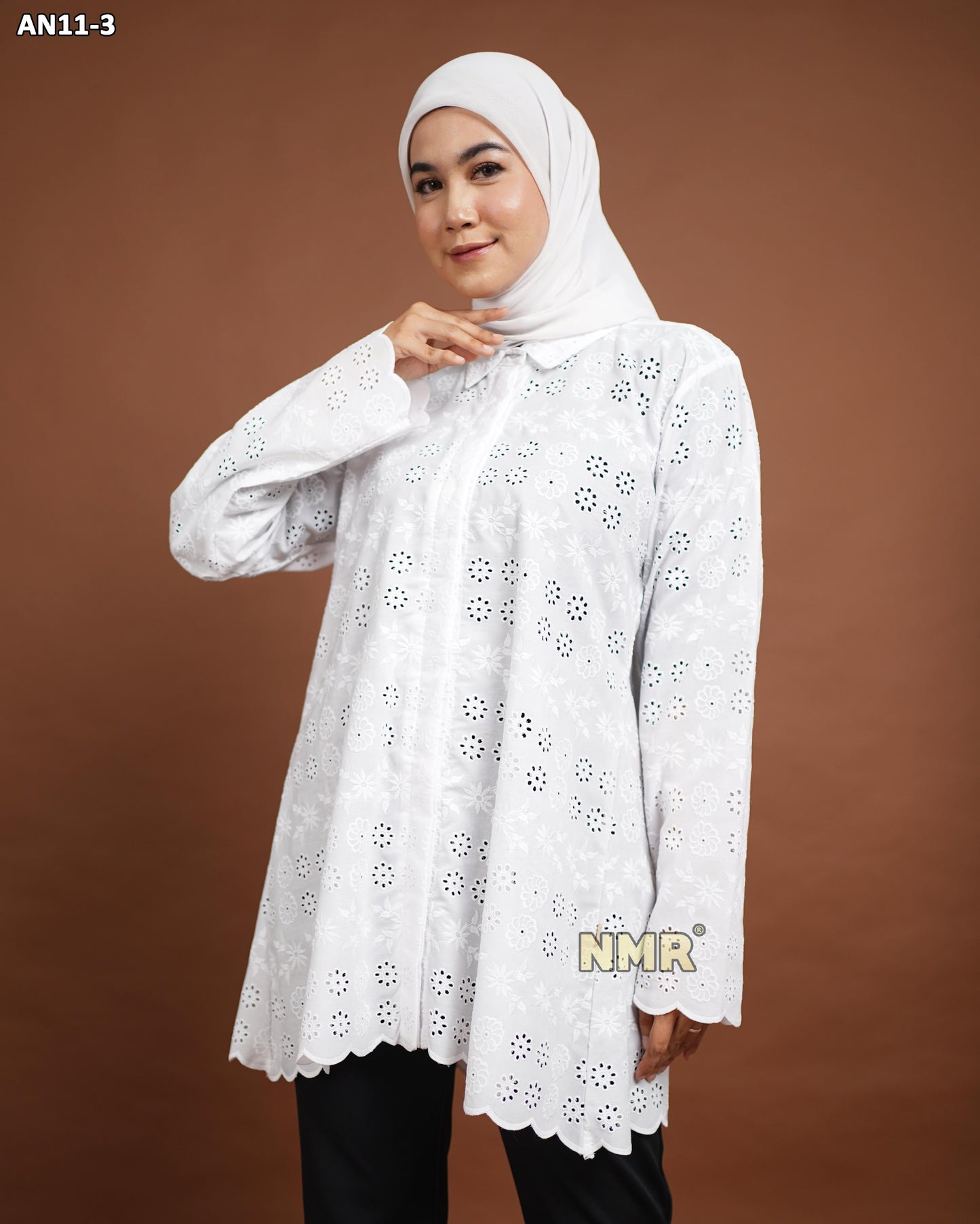 NMR Blouse Katun Bolong AN11-3 (Kerah Kemeja)