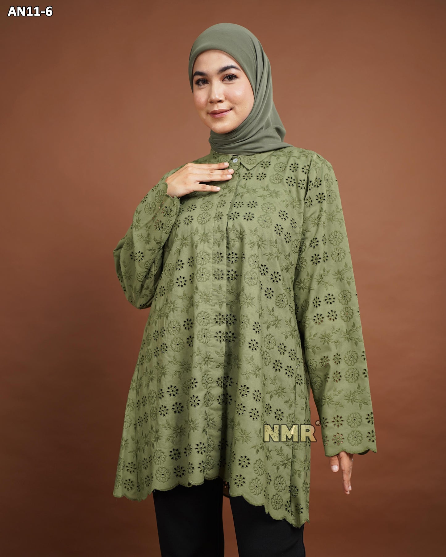 NMR Blouse Katun Bolong AN11-6 (Kerah Kemeja)