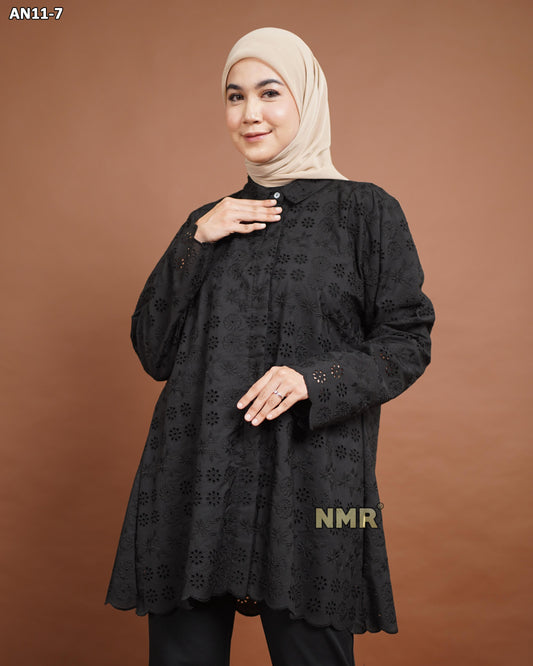 NMR Blouse Katun Bolong AN11-7 (Kerah Kemeja)