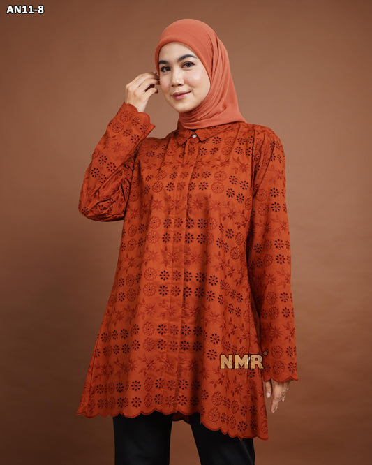 NMR Blouse Katun Bolong AN11-8 (Kerah Kemeja)