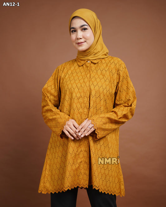 NMR Blouse Katun Bolong AN12-1 (Kerah Kemeja)
