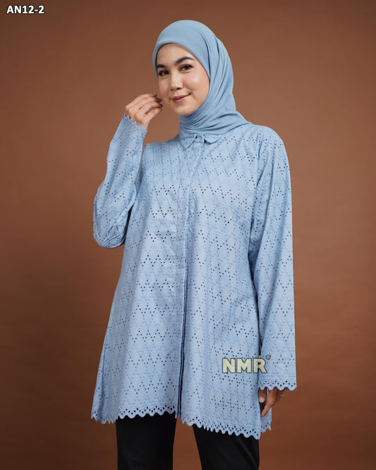 NMR Blouse Katun Bolong AN12-2 (Kerah Kemeja)