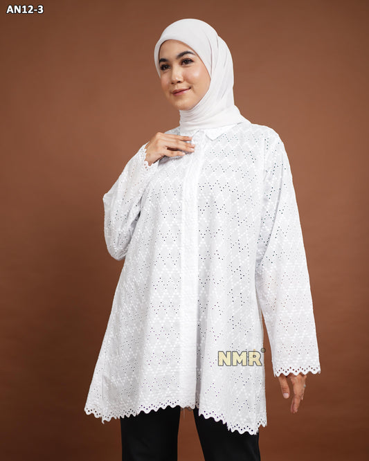 NMR Blouse Katun Bolong AN12-3 (Kerah Kemeja)