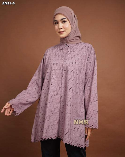 NMR Blouse Katun Bolong AN12-4 (Kerah Kemeja)