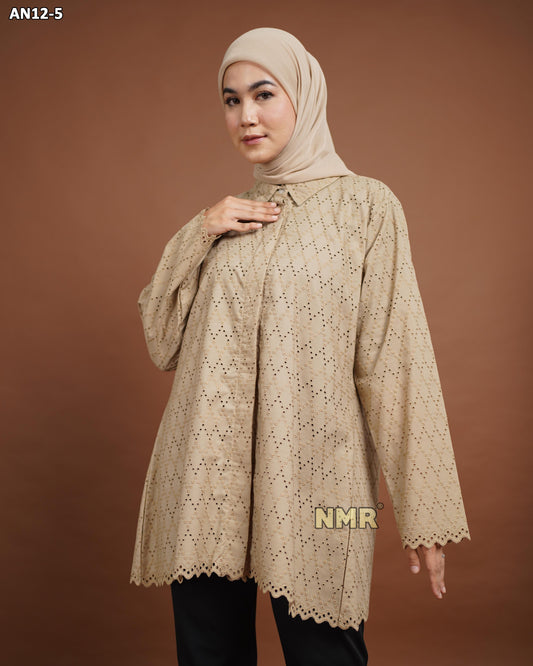 NMR Blouse Katun Bolong AN12-5 (Kerah Kemeja)