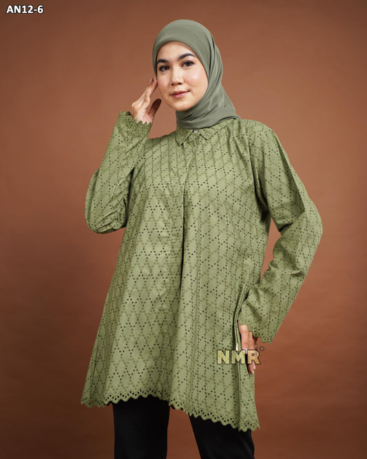 NMR Blouse Katun Bolong AN12-6 (Kerah Kemeja)