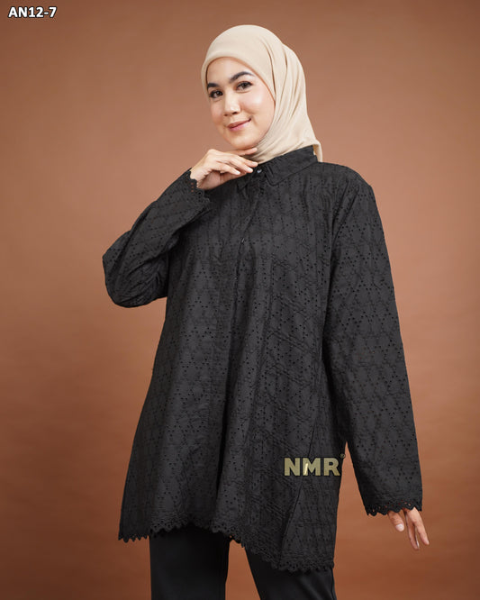 NMR Blouse Katun Bolong AN12-7 (Kerah Kemeja)