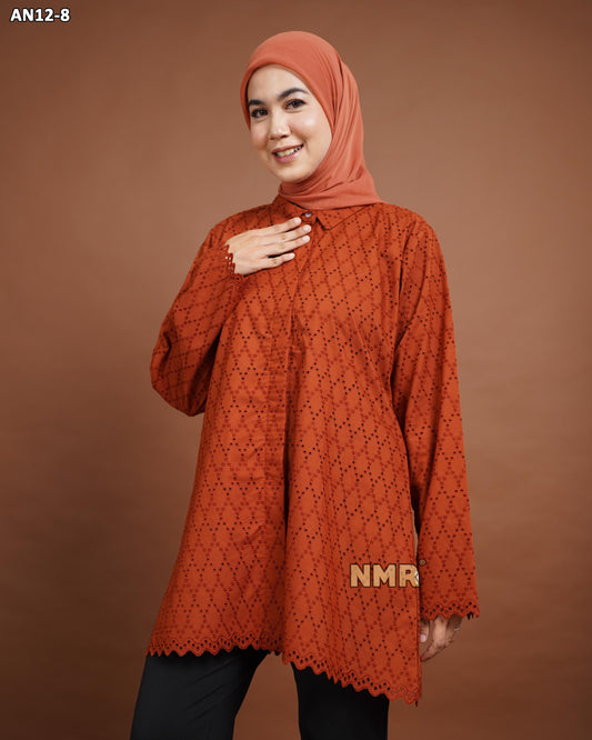 NMR Blouse Katun Bolong AN12-8 (Kerah Kemeja)