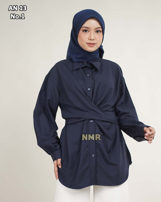 NMR Blouse Kemeja Monte Carlo AN13-1 (Kerah Kemeja)