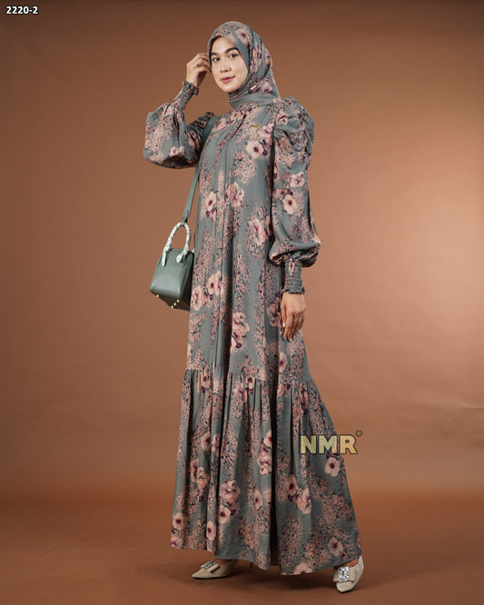 NMR Gamis Crespo Digital Print Vol 2220-2 ( INC Hijab )