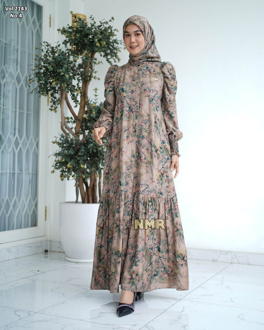 NMR Gamis Crespo Digital Print Vol 2143-4 ( INC Hijab )