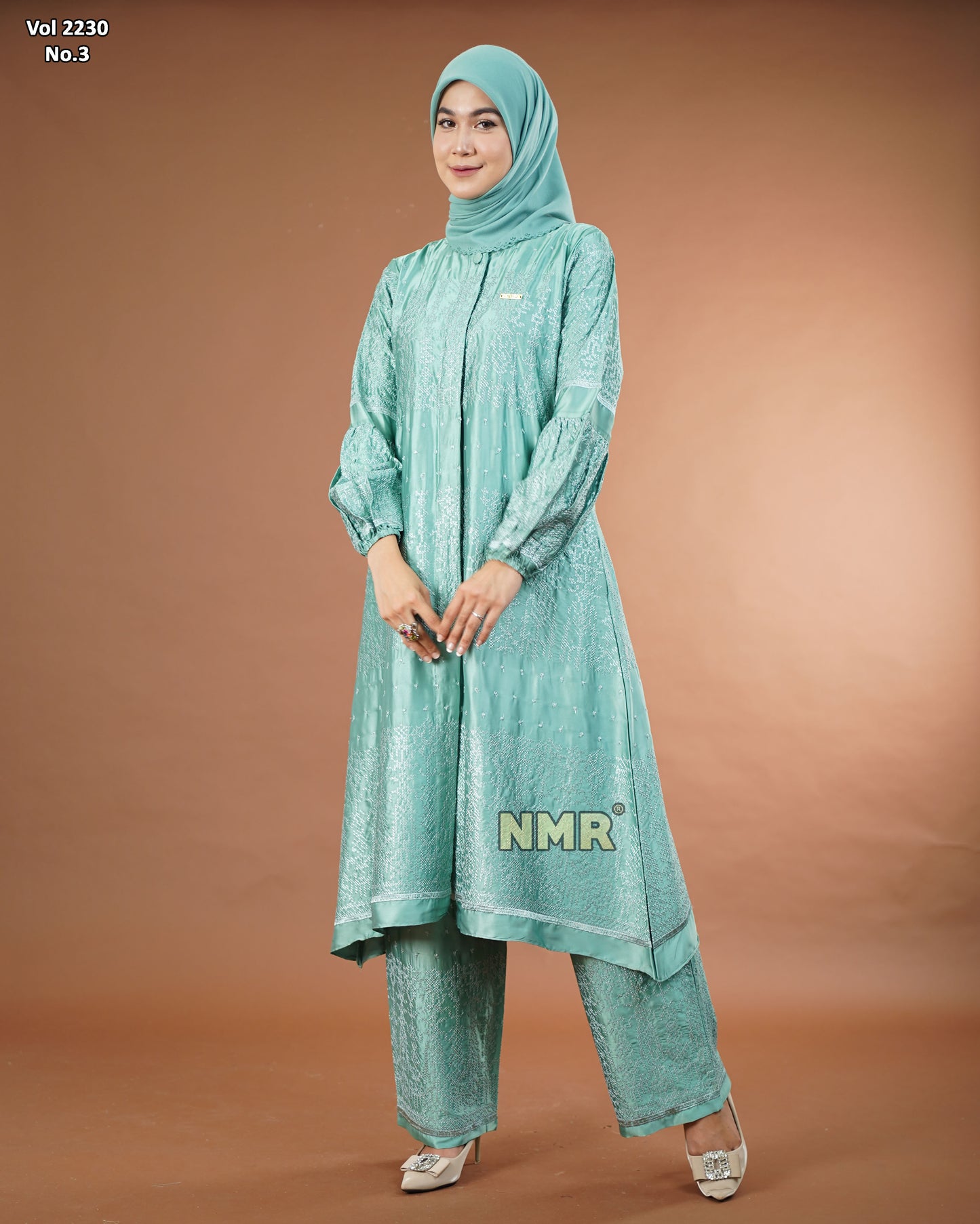 NMR Setelan Kulot Tunik Armn Silk  Bordir Vol 2230-3