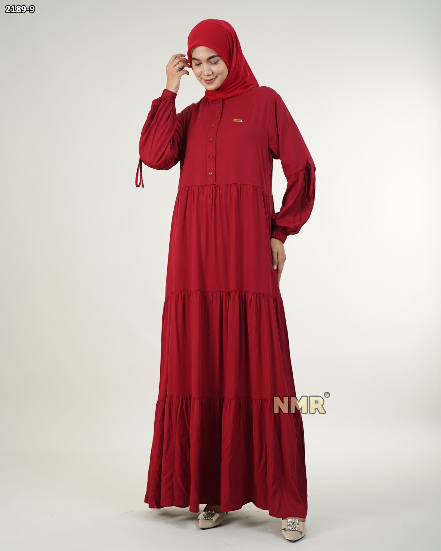 NMR Gamis Rayon Twill U Kerut Vol 2189-9