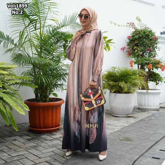 NMR Gamis Jetblack Rose Crape Kerah Vol 1899-2