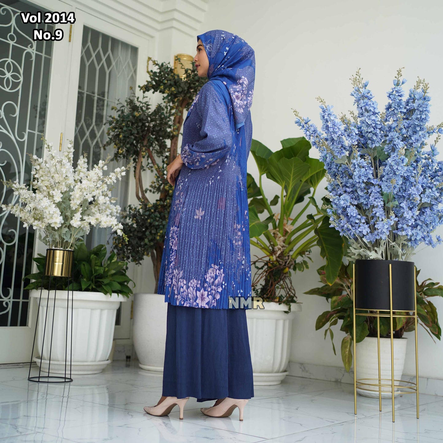 NMR Setelan Celana Kulot Tunik Katun Paris Plisket Vol 2014-9 ( Inc Hijab)