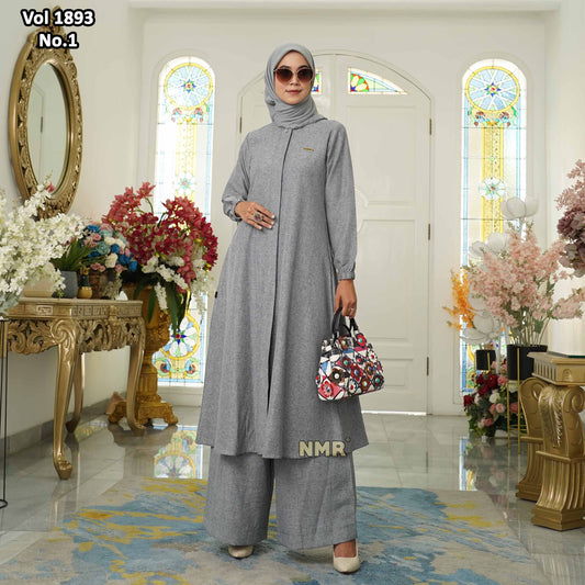 NMR Vol 1893-1 Setelan Kulot Tunik Linen Poly