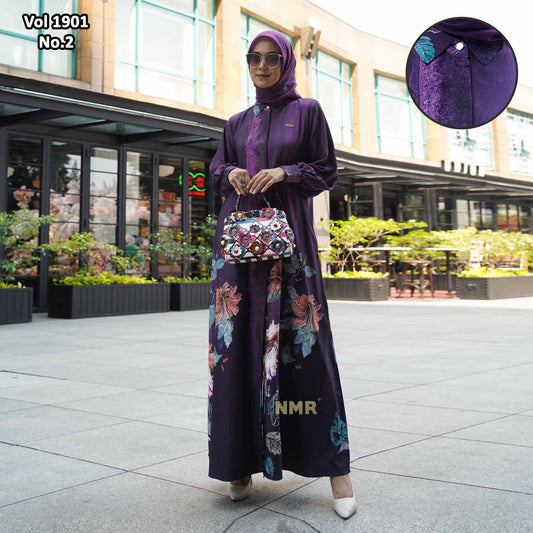 NMR Gamis Jetblack Rose Crape Kerah Vol 1901-2