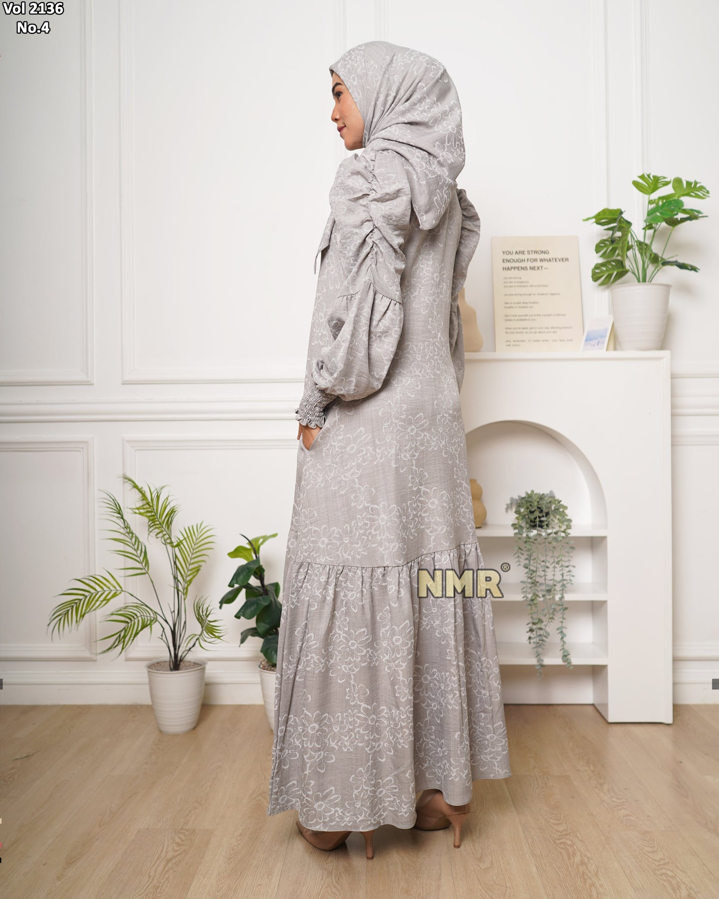 NMR Gamis Linen Venezia Lacquer Vol 2136-4 ( Inc Hijab)