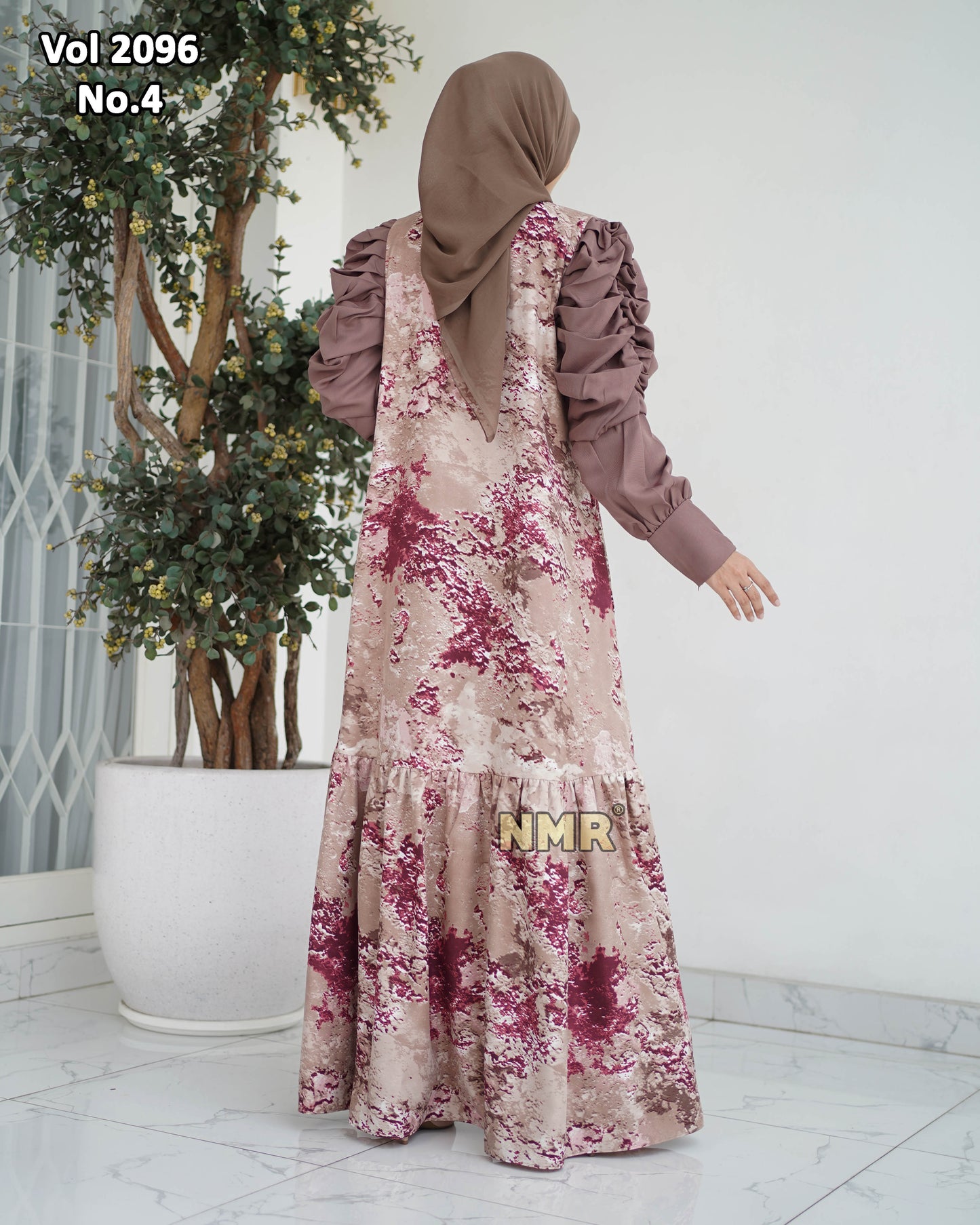 NMR Gamis MS Tangan Kerut Vol 2096-4 (Resleting Depan)