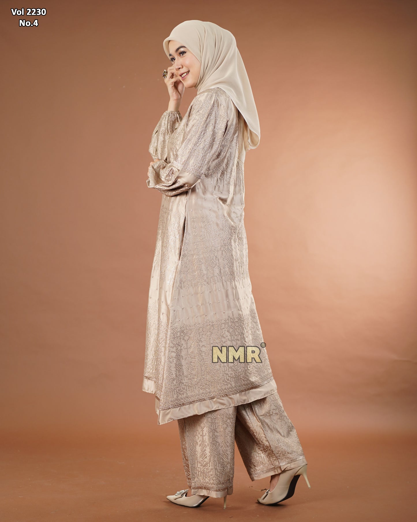 NMR Setelan Kulot Tunik Armn Silk  Bordir Vol 2230-4