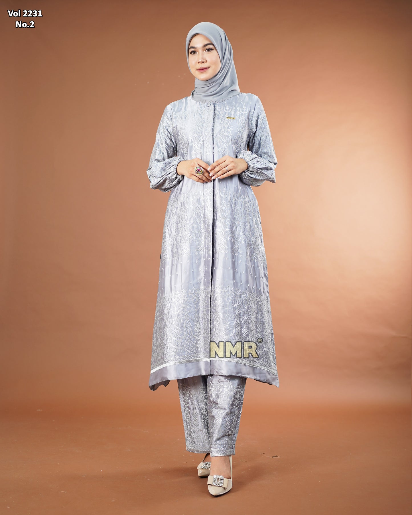 NMR Setelan Kulot Tunik Armn Silk  Bordir Vol 2231-2