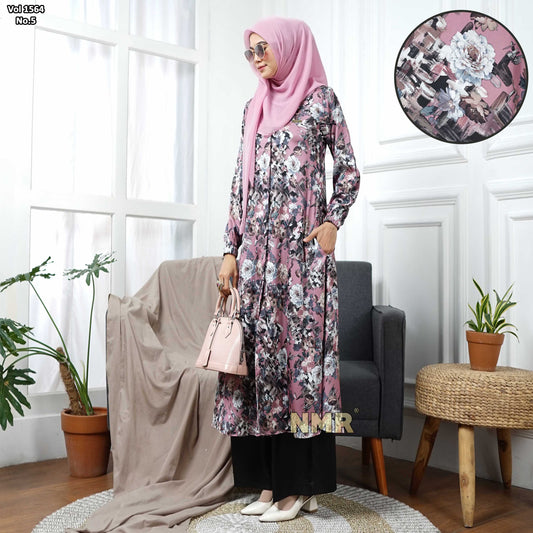 NMR Setelan Kulot Tunik Armany Silk Vol 1564-5