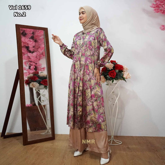 NMR Setelan Kulot Armany Silk Tunik Dior Silk Vol 1659-2