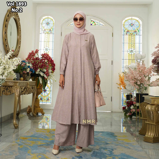 NMR Vol 1893-2 Setelan Kulot Tunik Linen Poly