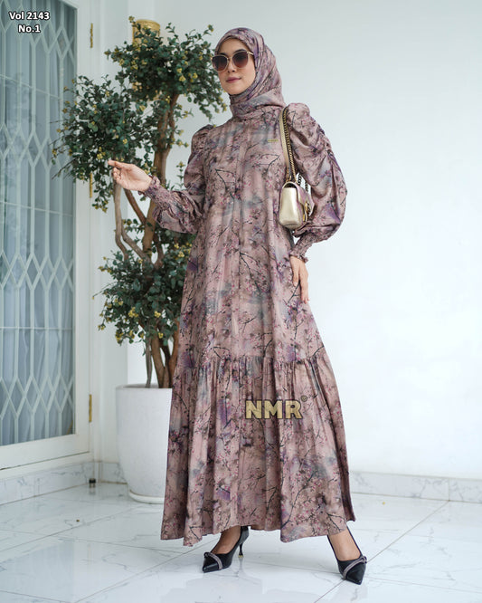 NMR Gamis Crespo Digital Print Vol 2143-1 ( INC Hijab )