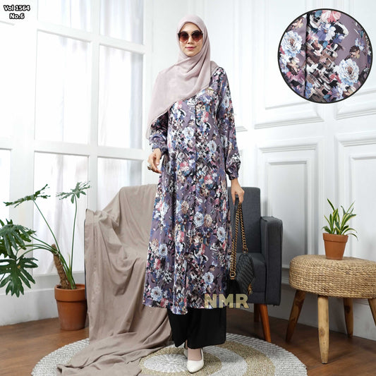 NMR Setelan Kulot Tunik Armany Silk Vol 1564-6