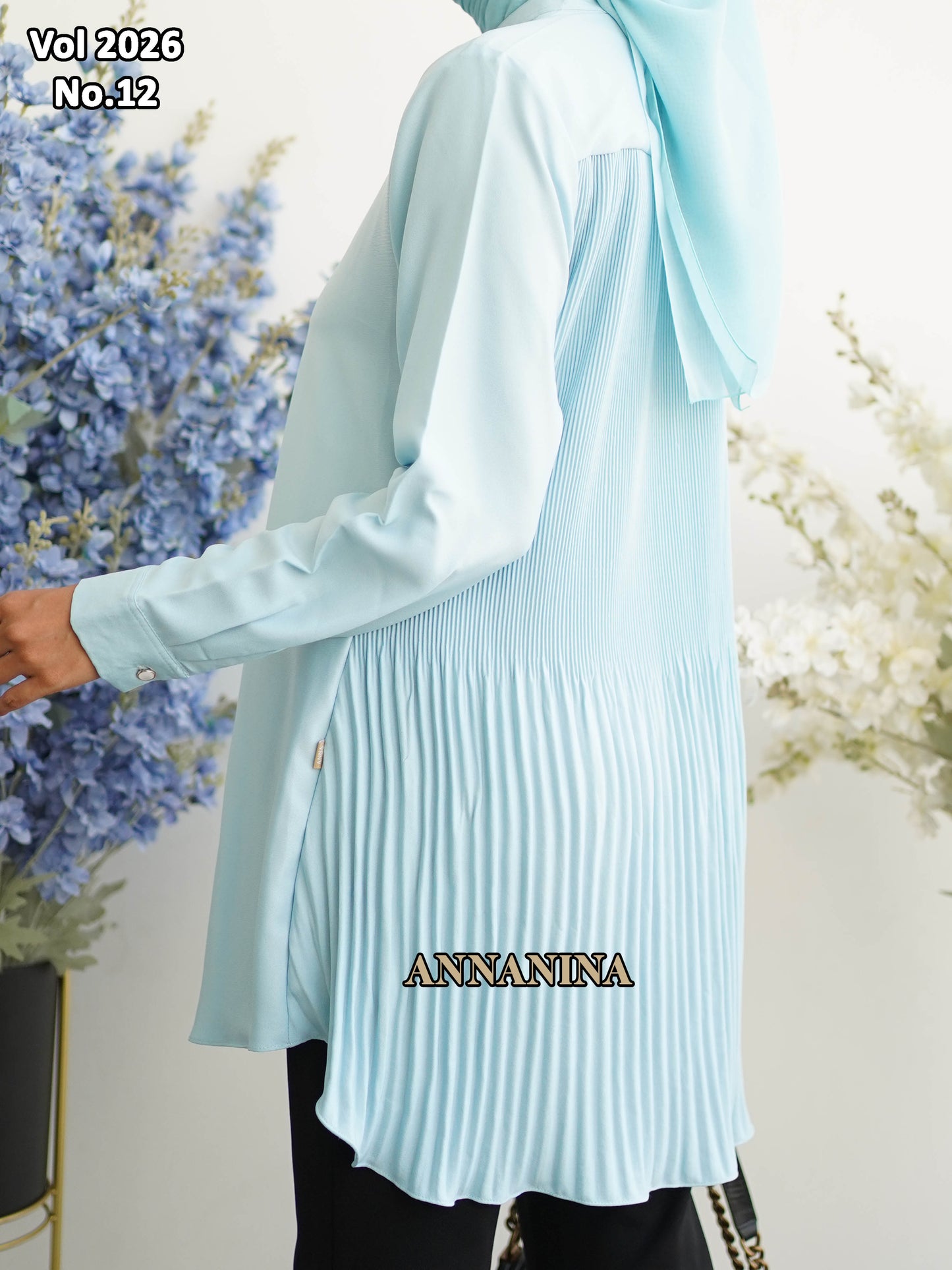 NMR Kemeja Blouse MS Plisket Vol 2026-12 (Sanghai)